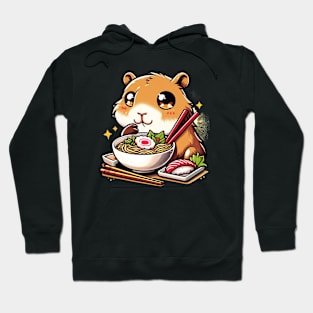 Japanese Art Noodle Foodie Cute Capybara Ramen Hoodie